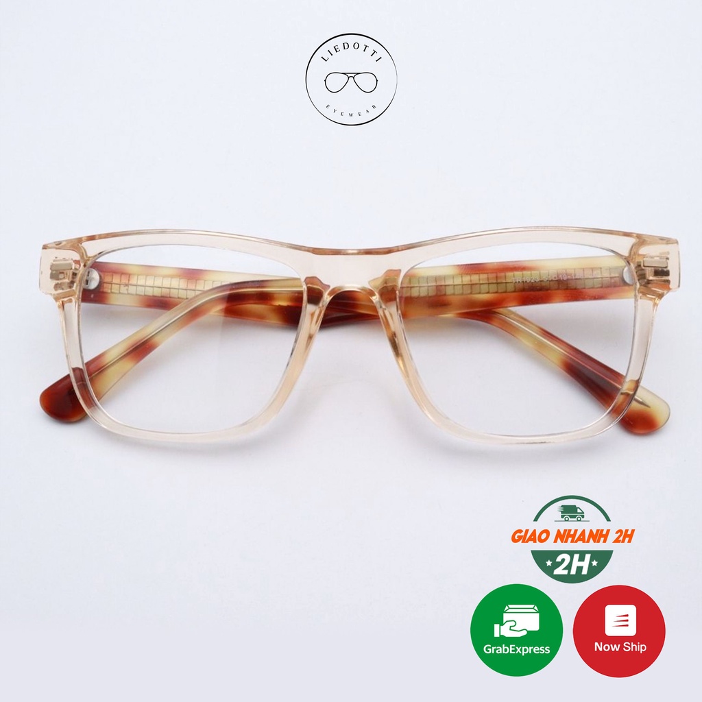 Gọng kính Unisex thời trang Hàn Quốc thiết kế dày dặn trẻ trung Liedotti EyeWear 1923 cao cấp