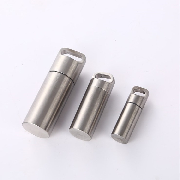 304 Inox Mini Cabin Cắm Trại Ngoài Trời EDC Kho Kín Mặt Dây Chuyền Đa Chức Năng Bể Chống Thấm Sinh Tồn