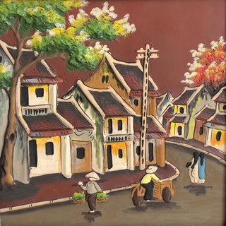 Tranh gốm bát tràng 34 x 34cm