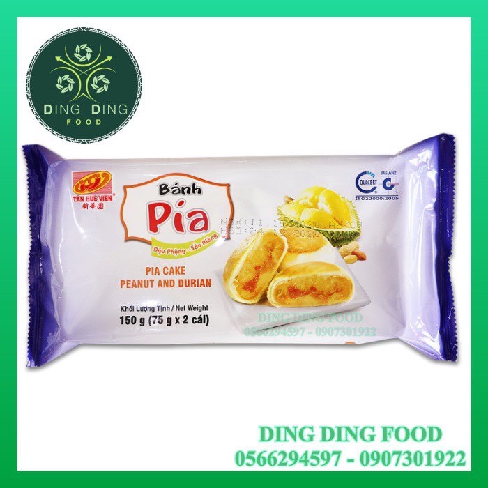 [ Combo 2 Bịch ] Bánh Pía Kim Sa Đậu Trứng 150g ( 1 Bịch 2 Cái Bánh To ) Tân Huê Viên - DING DING FOOD