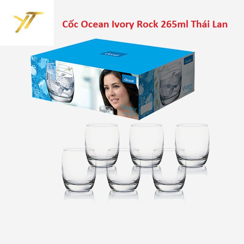 Cốc thủy tinh Ocean Ivory Rock 265ml (Bộ 6 chiếc)