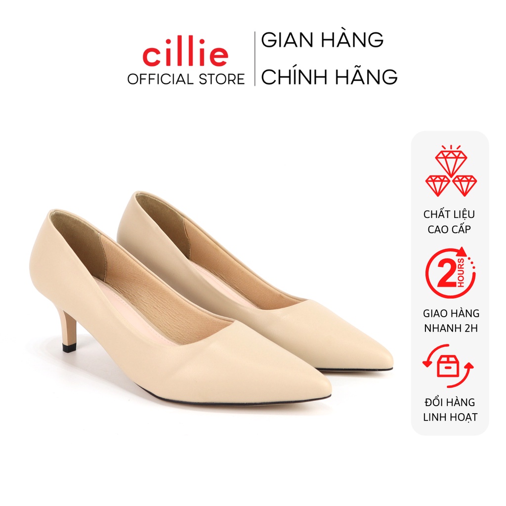 Giày cao gót nữ mũi nhọn basic Cillie gót nhọn cao 7p 5p 3p thiết kế đơn giản dễ mang đi làm công sở, đi dạo