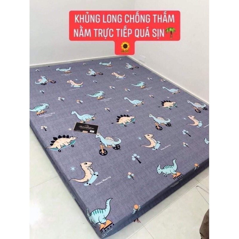 khủng long xám m8x2m ga chống thấm cotton nằm trực tiếp thay ga thường không gây bí nóng sột soạt màng chống thấm tpu ns