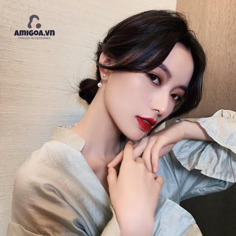 ✨✨Hoa Tai Mạ Vàng Đính Ngọc Trai Nhân Tạo Phong Cách Hàn Quốc