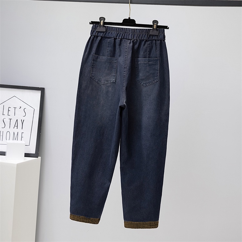 Quần jeans nữ cạp thun, quần bò nữ Baggy Hàn Quốc, chất Demin bền đẹp tôn dáng QS38 | BigBuy360 - bigbuy360.vn