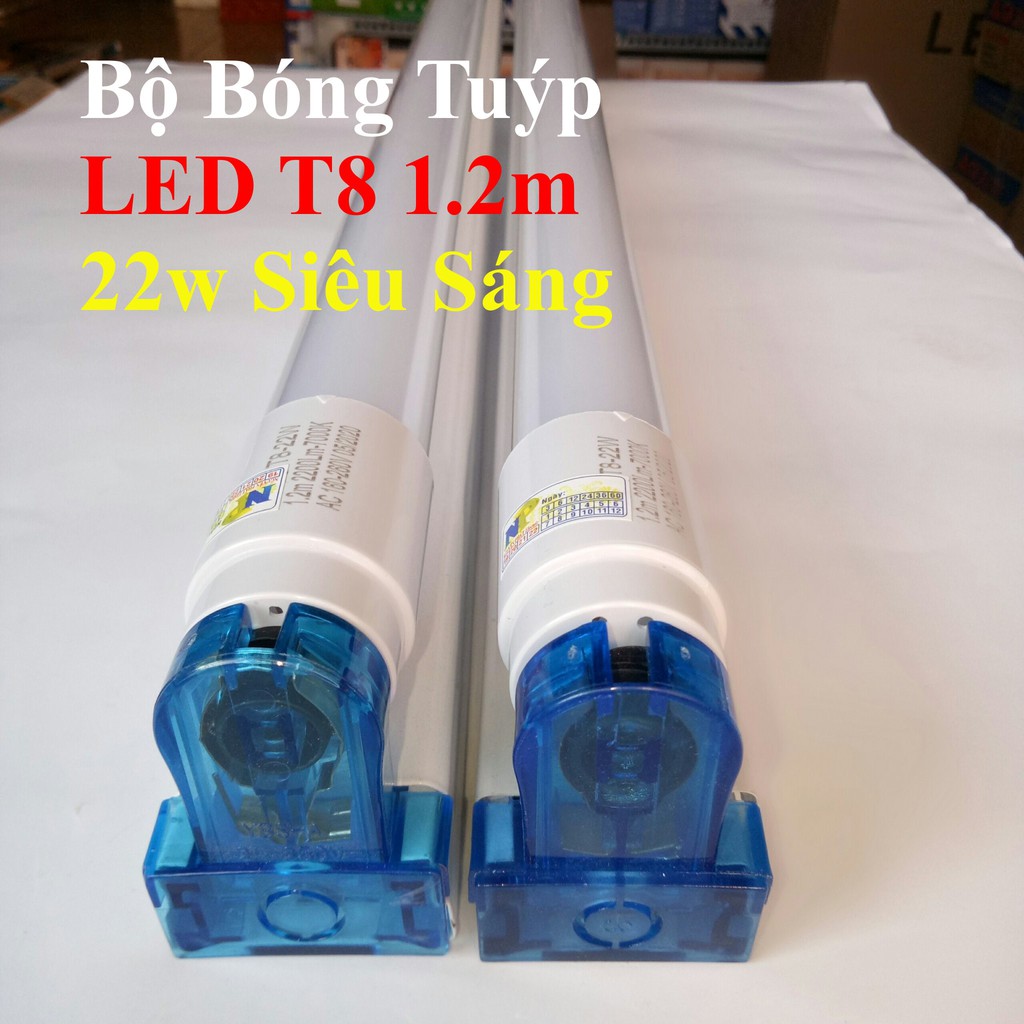 Bộ Bóng Tuýp LED T8 1.2m 22w Siêu Sáng [1 Máng 1.2m và 1 Bóng 1.2m] - Hàng Thông Dụng