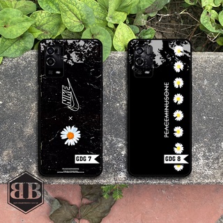 ỐP LƯNG KÍNH CƯỜNG LỰC OPPO A55 hình hoa cúc