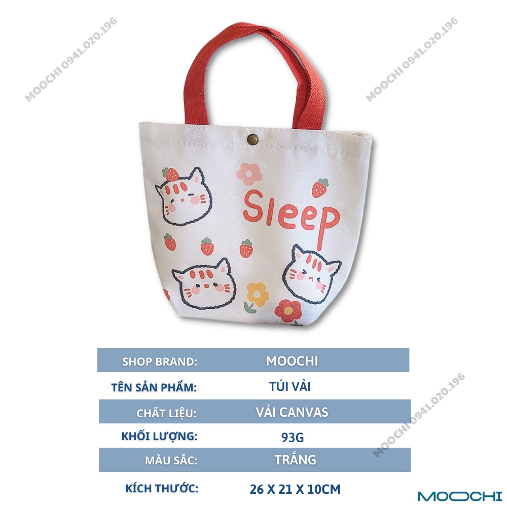 Túi Vải Canvas Mini In Họa Tiết Đáng Yêu Phong Cách Thời Trang Dành Cho Bạn Nữ