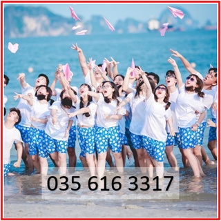quần đùi chụp kỷ yếu, quần đùi đi biển mẫu hướng dương đen