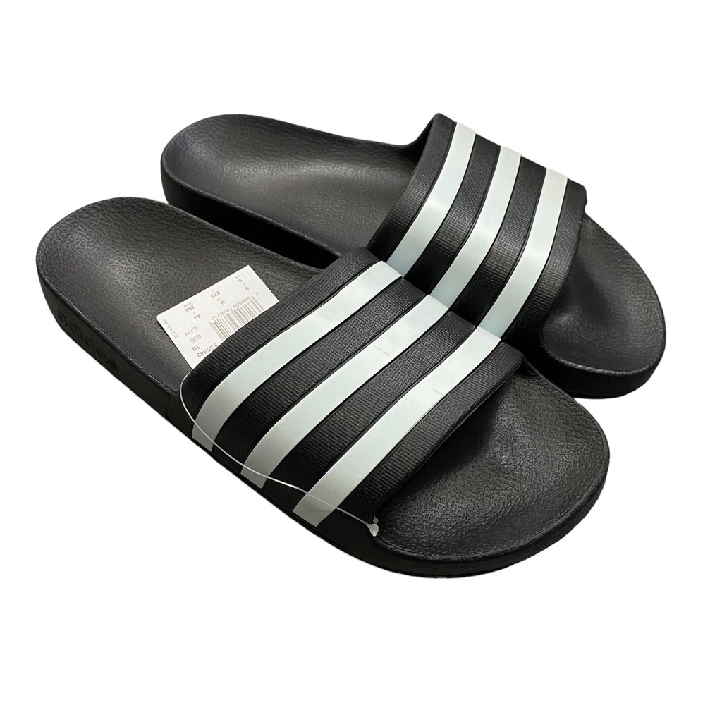 (𝗖𝗵𝗶́𝗻𝗵 𝗵𝗮̃𝗻𝗴 - M Waffle) Dép ADIDAS SLIDE AQUA Chống Nước phiên bản 2 phối màu - Black/White &amp; Full Black