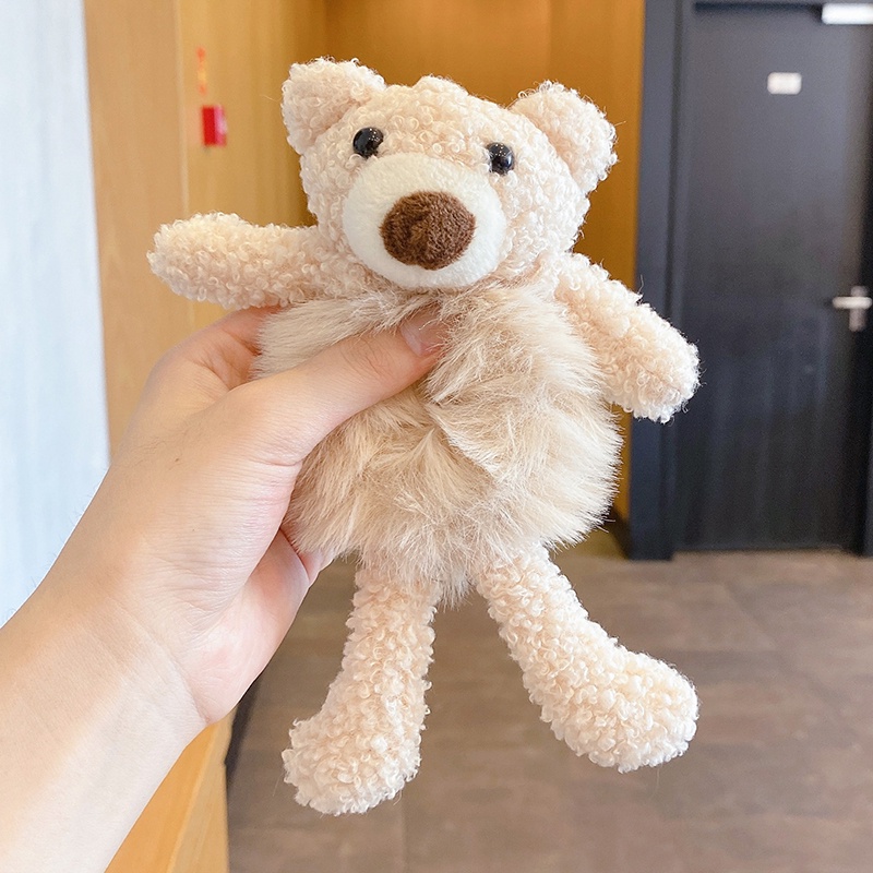 Dây Buộc Tóc Cao Su Bọc Vải Lông Hình Gấu Dành Cho Nữ