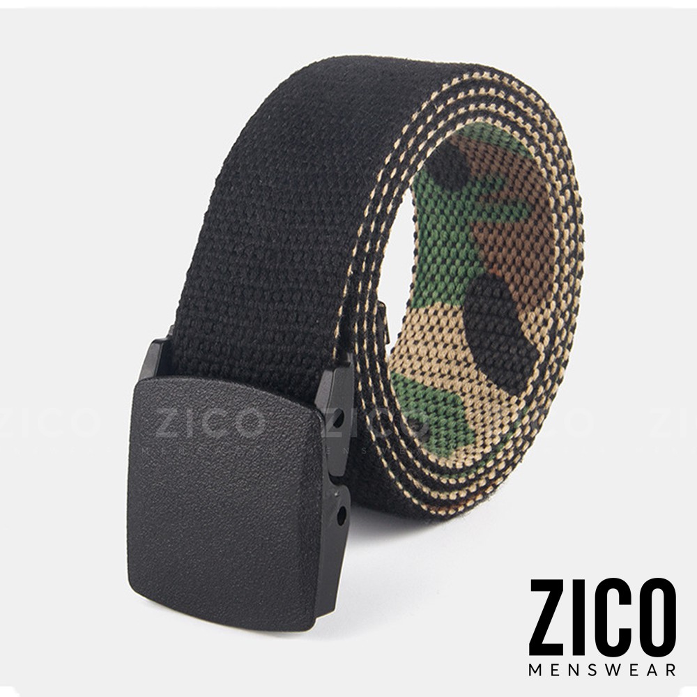 Dây nịt vải dù Canvas ZICO MENSWEAR khóa cài tự động - Thắt lưng dù nam họa tiết rằn ri