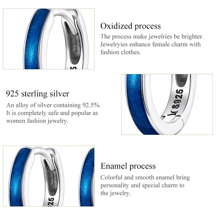 Đôi khuyên tai BAMOER SCE1360 bạc 925 kiểu dáng độc đáo thời trang cho nữ