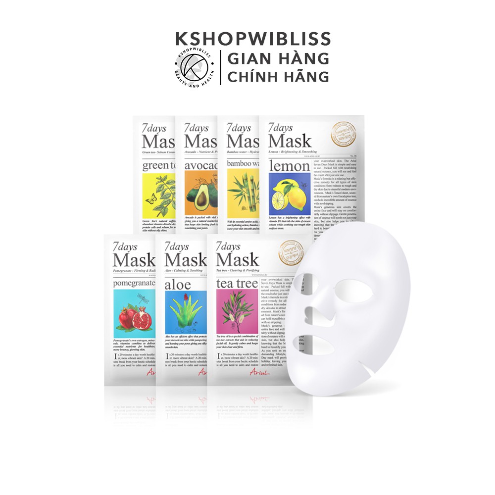Mặt Nạ 7 Ngày Tinh Chất Thiên Nhiên Ariul 7days Mask 20g