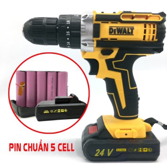 [ giá hủy diệt ] Máy khoan pin Dewalt 26V 3 Chức Năng kèm 24 Phụ Kiện