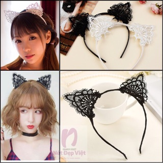Băng Đô Tai Mèo Cosplay Bằng Vải Ren Cao Cấp BănĐô Tai Mèo Cosplay Bằng Vải Ren Cao Cấp