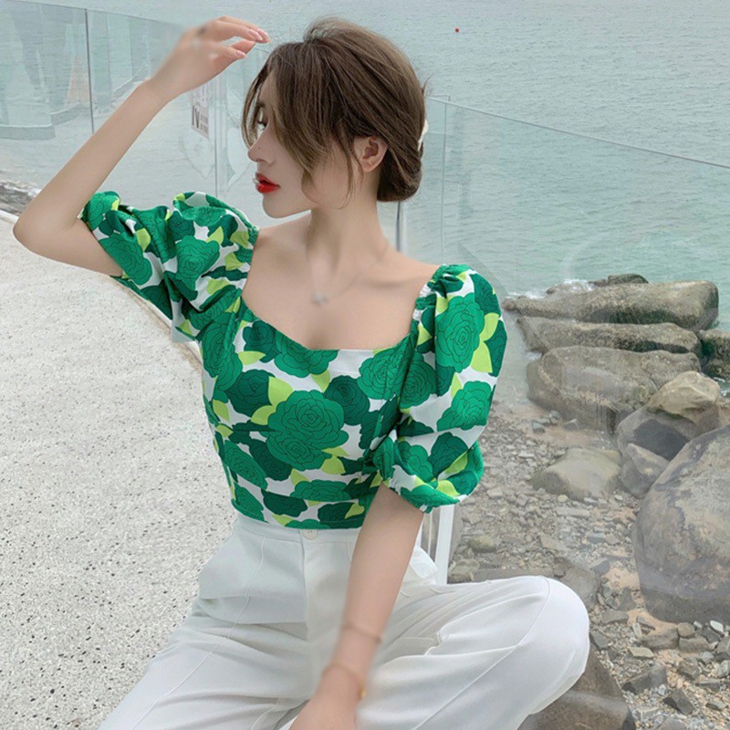 Áo Voan Hoa Tay Ngắn Xinh Xắn Dành Cho Nữ | BigBuy360 - bigbuy360.vn