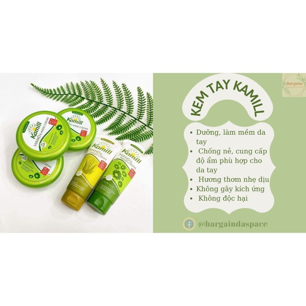 Kem tay dưỡng da tay Kamill HAND &amp; NAGELCREME 100ml giúp làm dịu da tay mềm mại dịu dàng cấp ẩm chống nẻ cho tay của Đức