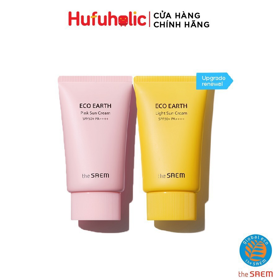 THE SAEM - Kem chống nắng Eco Earth Power Pink Sun Cream‎ SPF50+ PA++++