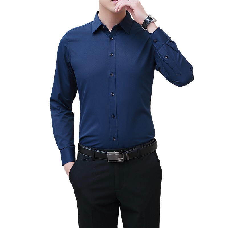 Áo sơ mi nam dài tay Hàn Quốc form body, vải lụa Thái co giãn, chống nhăn cap cấp Vera Shop - SML | BigBuy360 - bigbuy360.vn