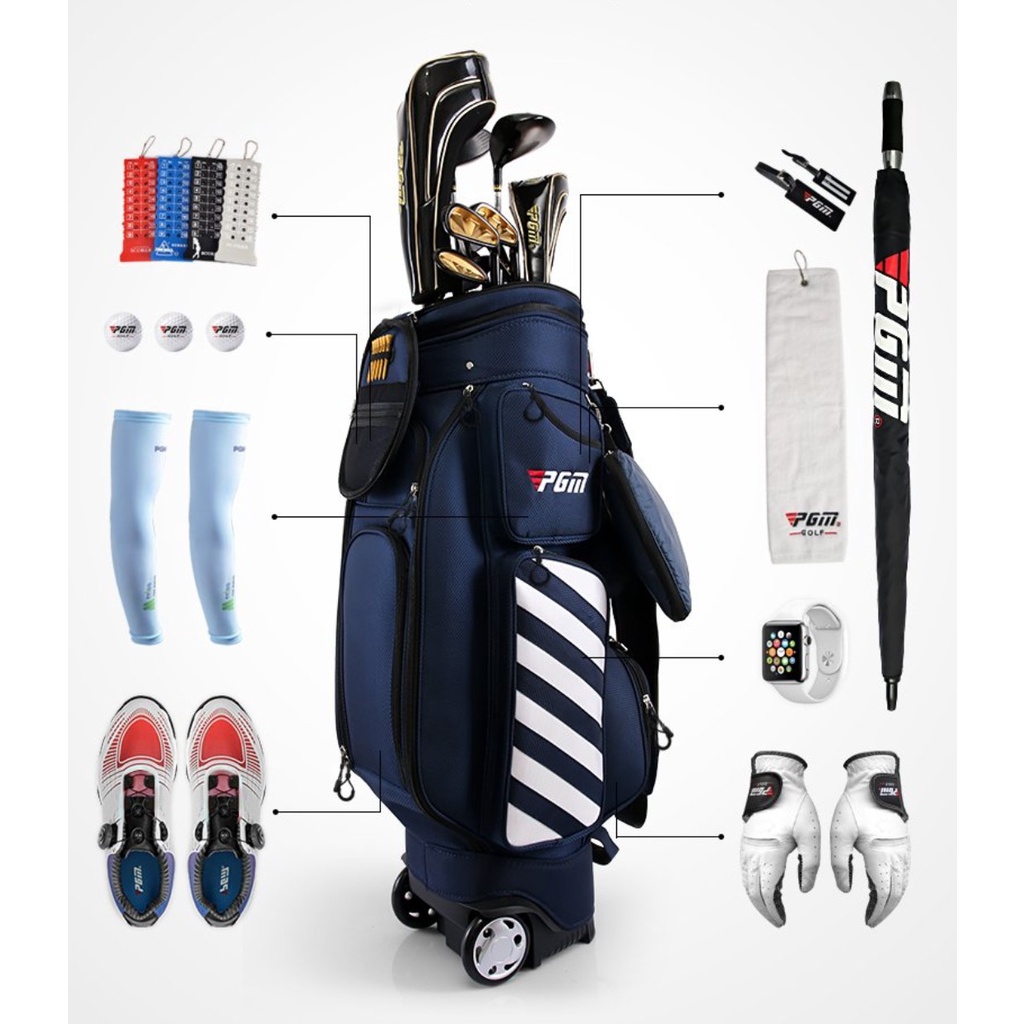 Túi gậy bánh xe chính hãng PGM QB041, túi gậy bánh xe chất liệu vải cao cấp