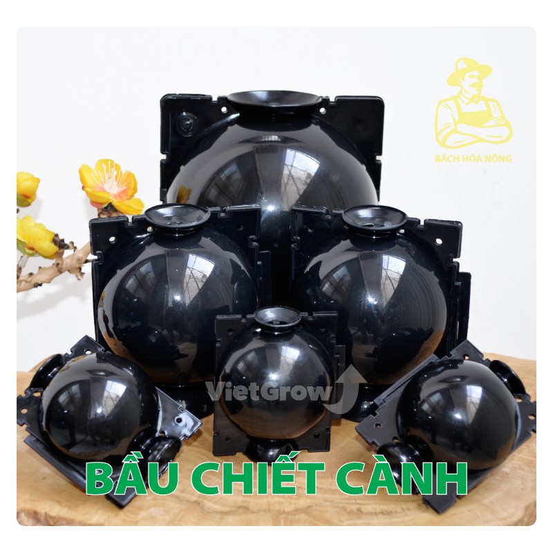 Combo 3 Bầu chiết cành Croco - Ghép Giống Rễ Cây Nhân Giống Có Thể Tái Sử Dụng Bằng Nhựa Màu Đen