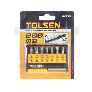 Bộ đầu vít 15 món tolsen 20365