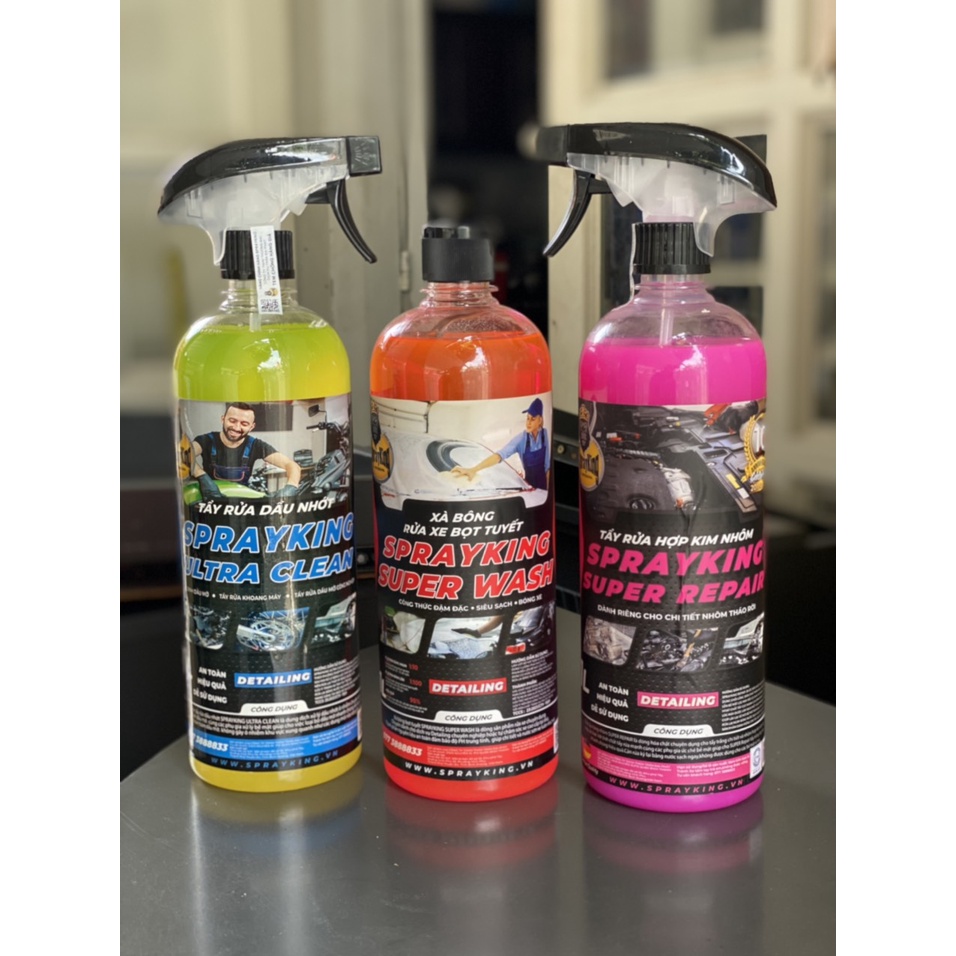 Sprayking Repair 1L_Nước hồng tẩy rửa lóc máy xe