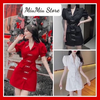 Đầm cổ vest khoét eo - KÈM ẢNH THẬT đi dự tiệc cưới, đi bar, hàng đẹp cao cấp - Thời trang Miu Miu - Đ0010