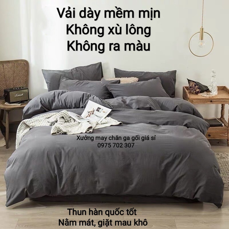 Bộ chăn ga gối 5 món, drap giường Cotton Tici cao cấp, vải dày mềm mại không xù lông | BigBuy360 - bigbuy360.vn