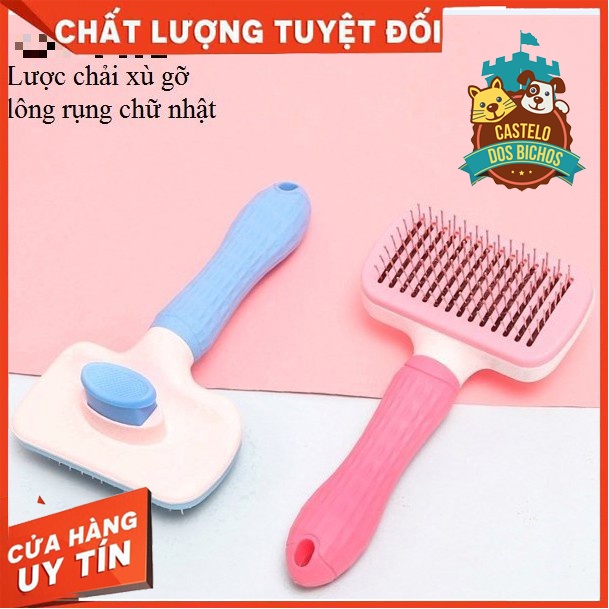 Lược chải lông mèo có nút bấm, lược chải lông thú cưng, lược chải lông chó mèo