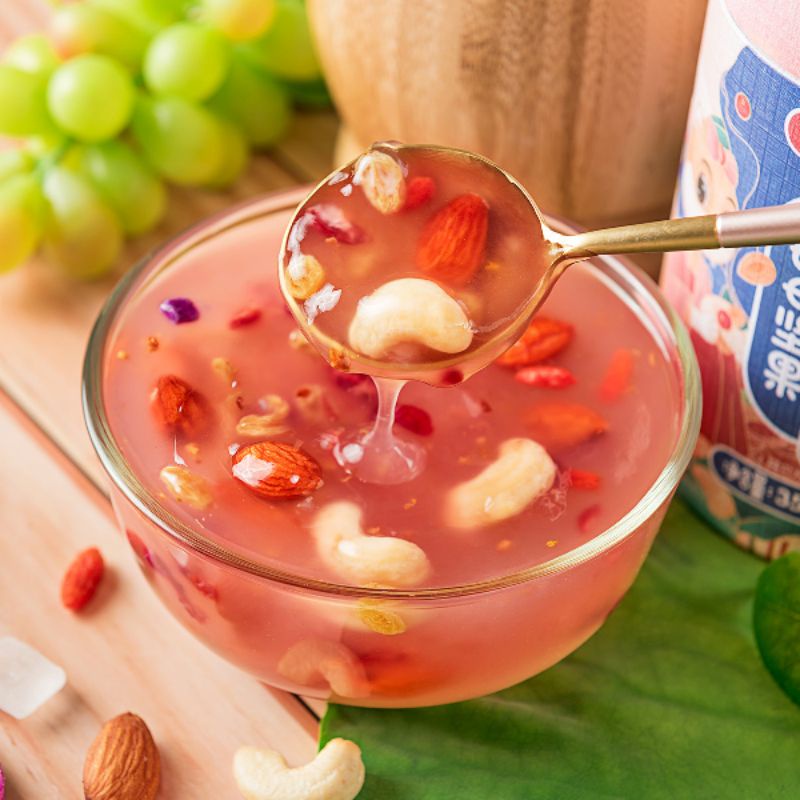 [ M11 ] Củ sen hoa hồng mix hạt dinh dưỡng Meizhoushike lon 500g .