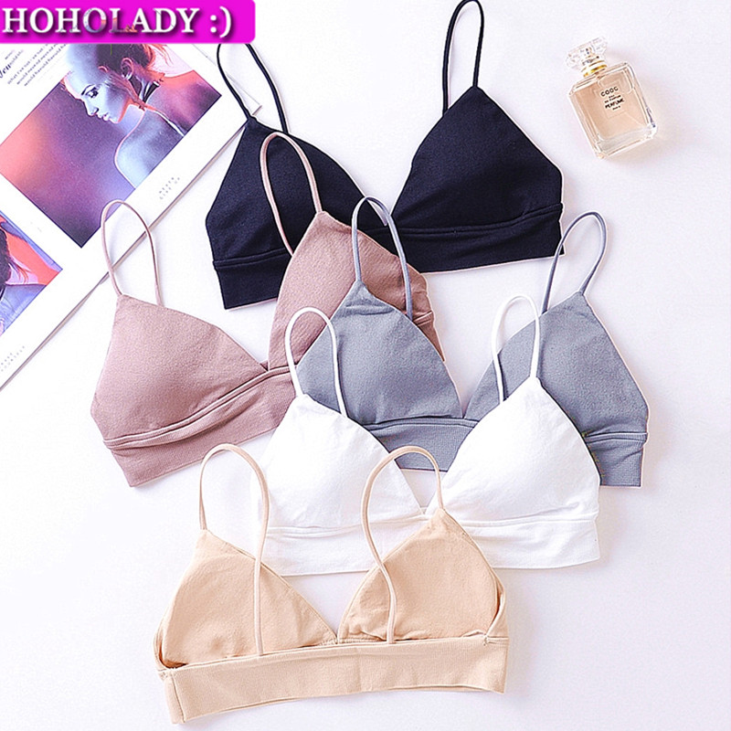 HOHOLADY Phụ nữ Bra Phong cách Pháp Đồ lót đơn giản Cotton Bralette