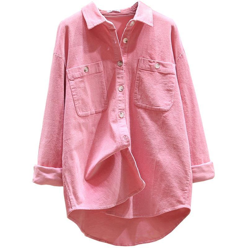 Áo Sơ Mi 100% Cotton Tay Dài Dáng Rộng Thời Trang Dành Cho Nữ