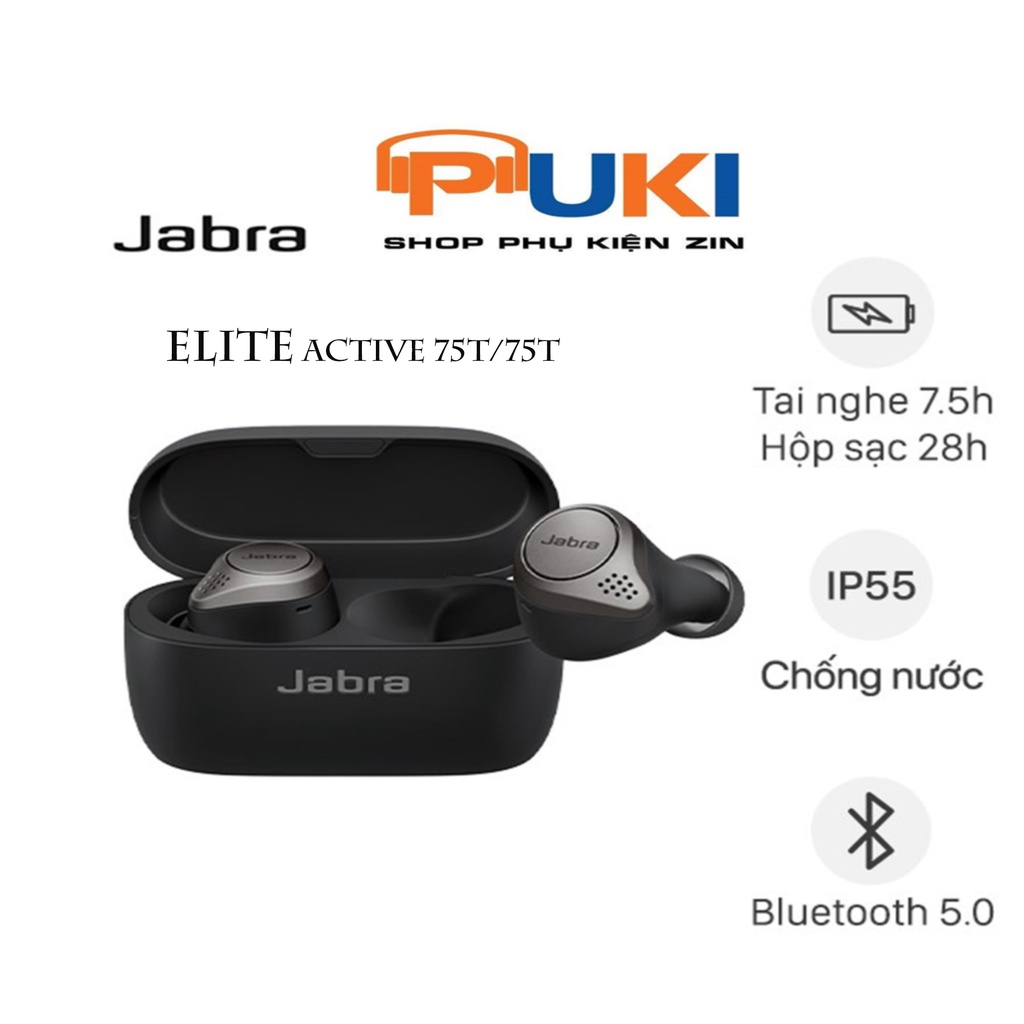 Tai Nghe Bluetooth  Jabra Elite Active 75T /75T Chính Hãng- Tai nghe Không Dây True Wireless