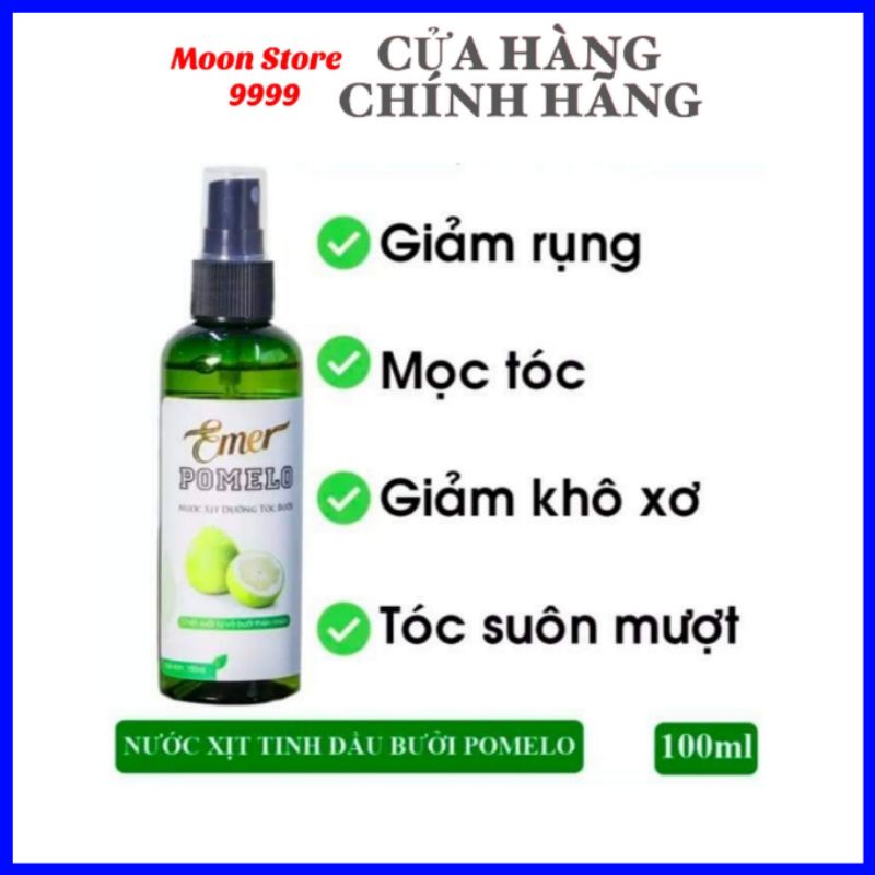 Tinh dầu bưởi xịt mọc tóc Pomelo Emer 100ml giúp giảm rụng tóc, kích mọc tóc nhanh cho mái tóc dày và dài