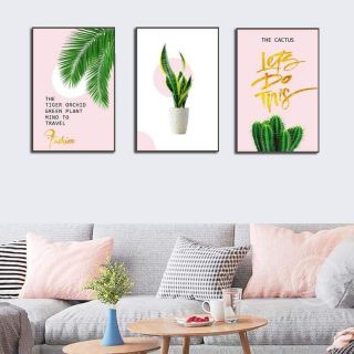 Bộ 3 Tranh in canvas hiện đại 40x60 kèm khung