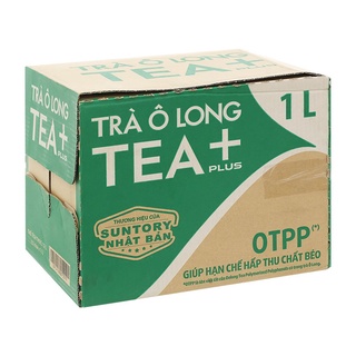 THÙNG 12 CHAI 1LÍT (1L) TRÀ Ô LONG TEA+ (OOLONG TEA PLUS)
