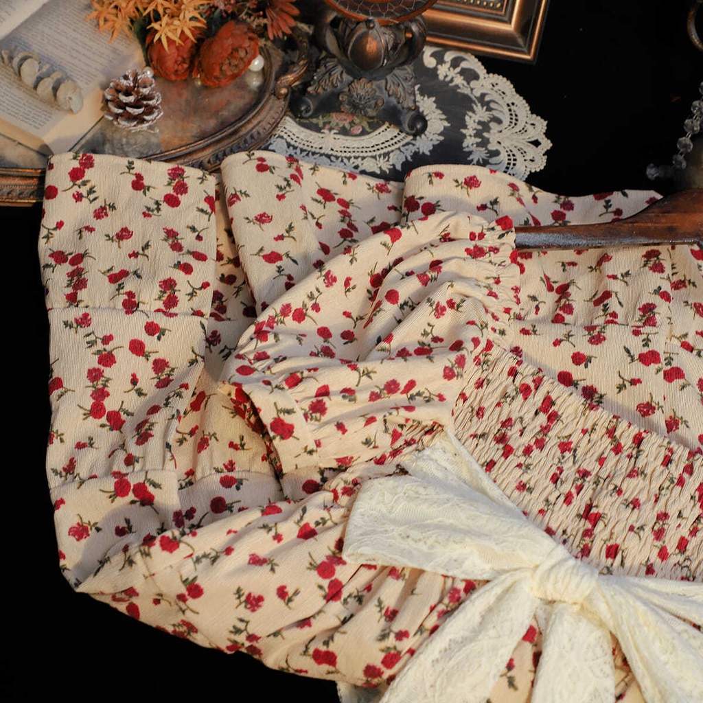 Đầm Hoa Công Chúa Thắt Nơ Eo Cho Nữ