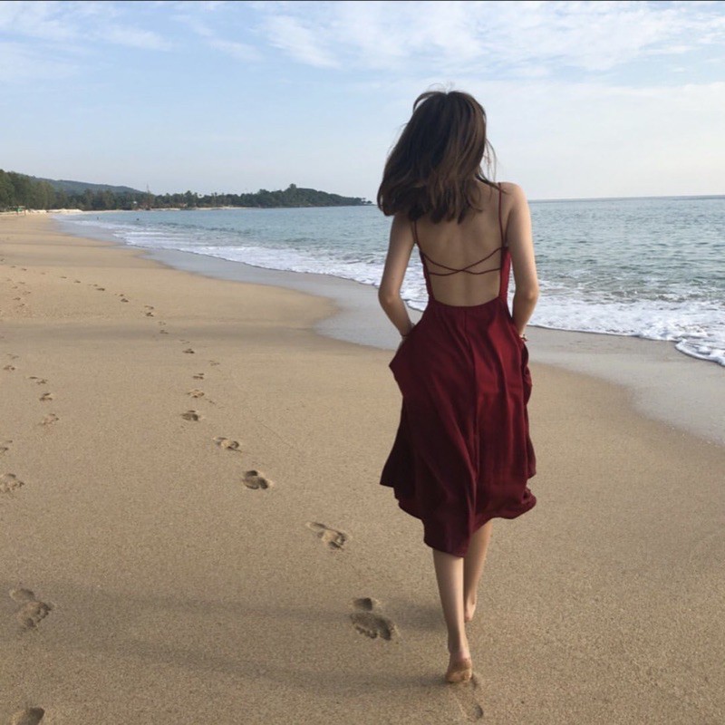 ĐẦM MAXI ĐỎ 2S CHÉO LƯNG KT