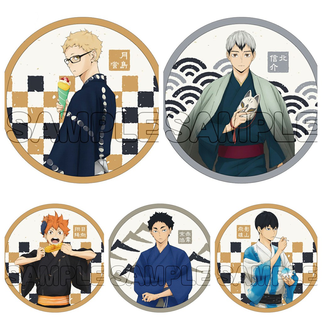 Combo 10 huy hiệu cài áo IN HÌNH Haikyuu! Vua bóng chuyền ver lễ hội anime chibi dễ thương tiện lợi