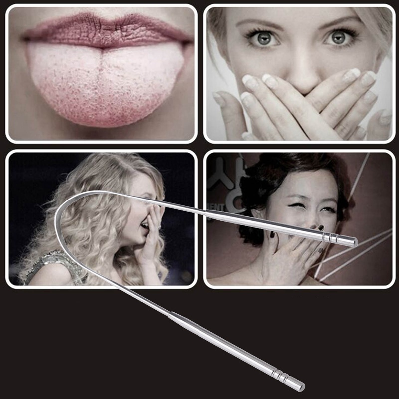 [Hàng mới về] Set 2 Dụng Cụ Cạo Lưỡi Bằng Thép Không Gỉ Vệ Sinh Miệng Tiện Dụng