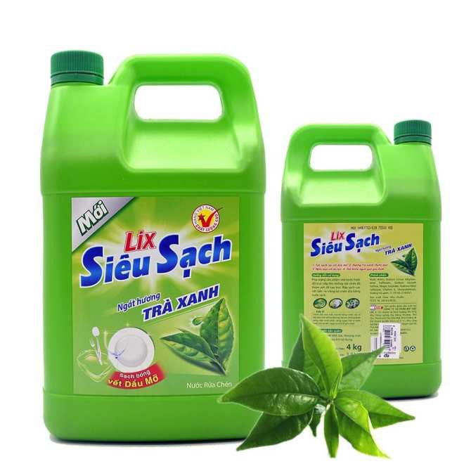 Nước rửa chén Lix siêu sạch hương Trà Xanh - 3.6kg mới
