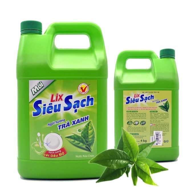 Nước rửa chén Lix siêu sạch hương Trà Xanh 4kg- 3.6kg mới