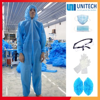 Quần áo phòng dịch tuyến đầu - Bộ quần áo phòng dịch y tế Unitech có giấy chứng nhận - Giúp ngăn ngừa dịch bệnh