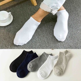 Set 2 đôi vớ nam màu trơn cổ ngắn