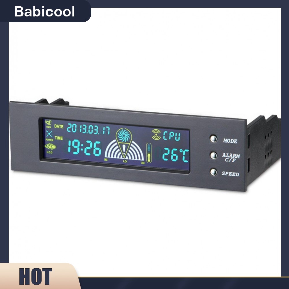 [COD]BA-♦♦5.25in Bảng điều khiển LCD phía trước Bay 3 Bộ điều khiển tốc độ quạt Cảm biến nhiệt độ CPU