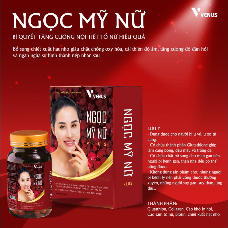 Nội tiết tố nữ Ngọc Mỹ Nữ Plus cải thiện sức khỏe, tăng cường sinh lý, bổ sung vitamin, hỗ trợ làm đẹp da, chống bốc hỏa | BigBuy360 - bigbuy360.vn