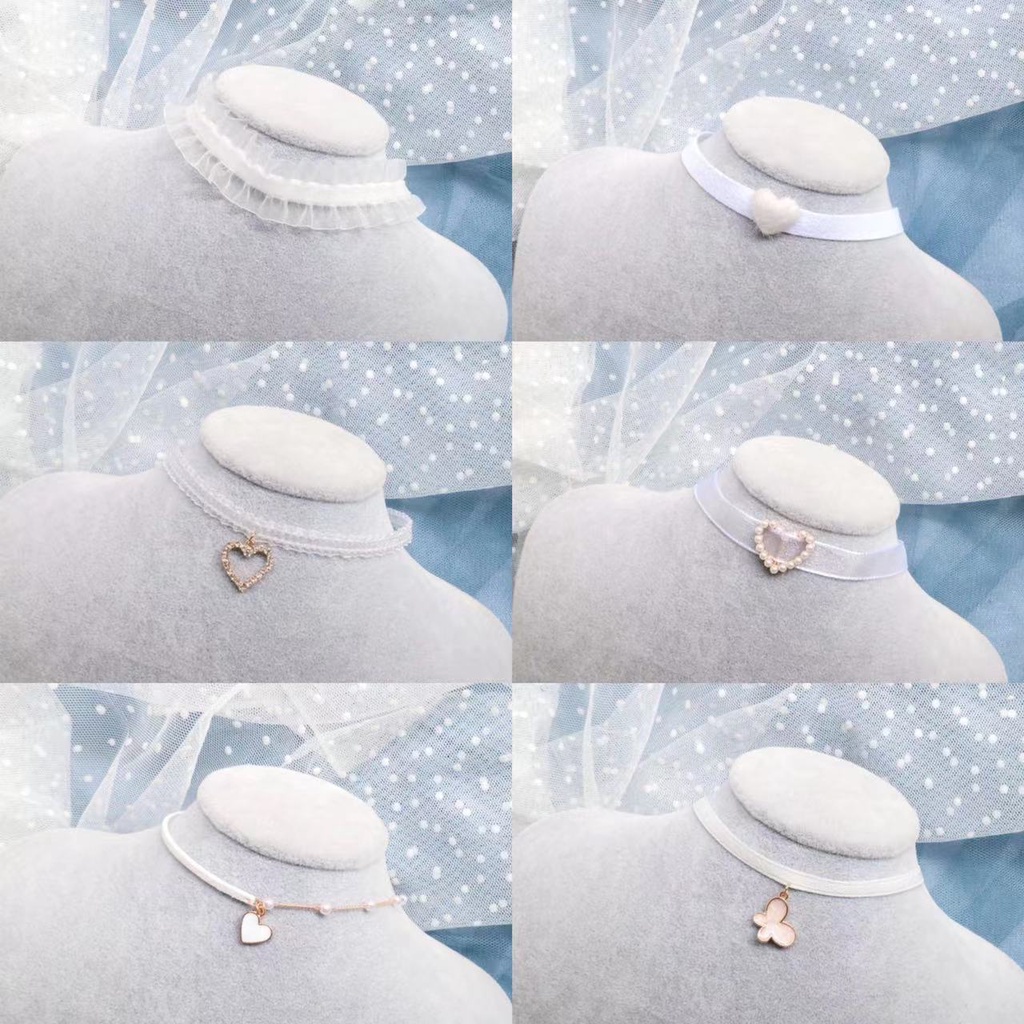 Vòng Cổ Choker Họa Tiết Trái Tim Thời Trang Hàn Quốc