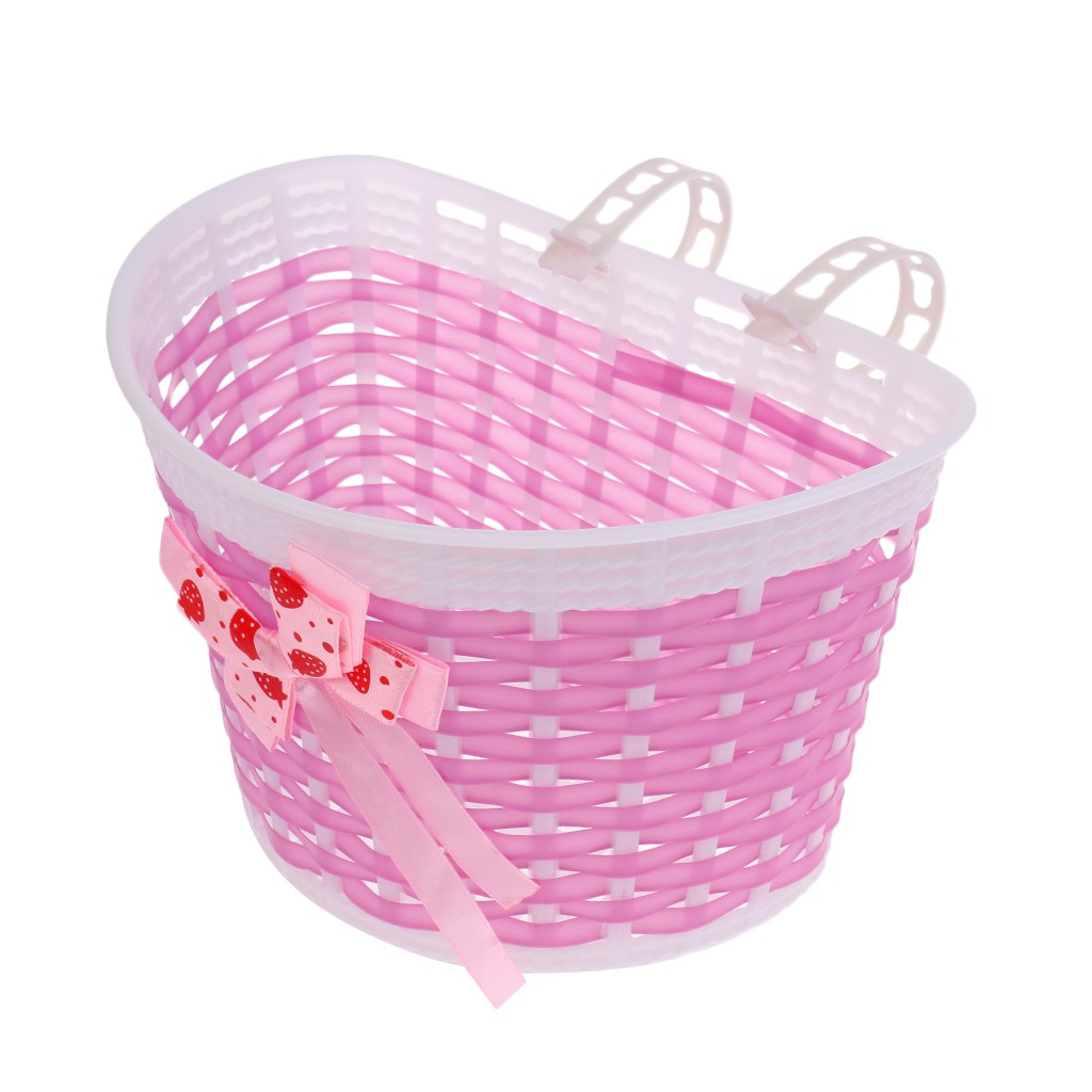 Giỏ Trước + Sau Xe Đạp + Chuông Xe Đạp Màu Hồng Dành Cho Bé Gái